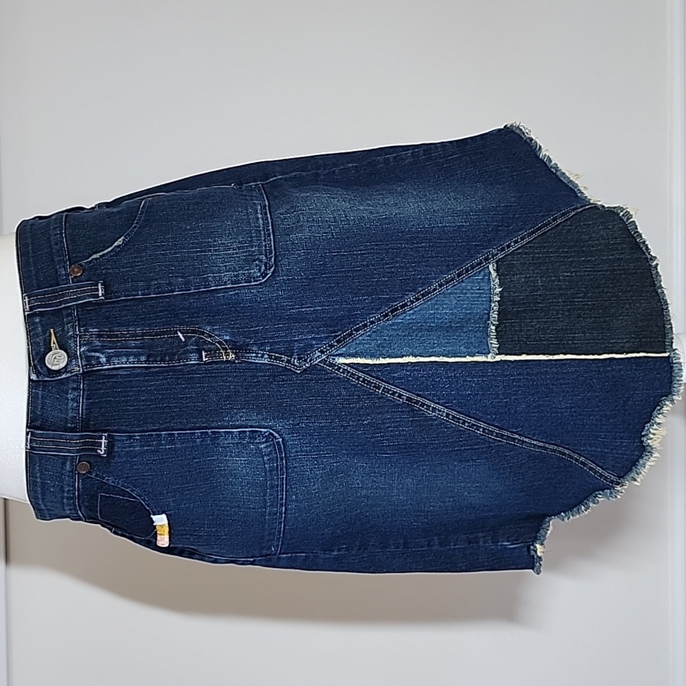 Vintage Levi's jeans denim Southwestern country a-line skirt women's SZ 12